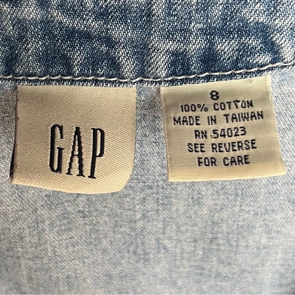 Vintage 90s GAP Denim Button Front Dress Cotton A-Line - Picture 7 of 7